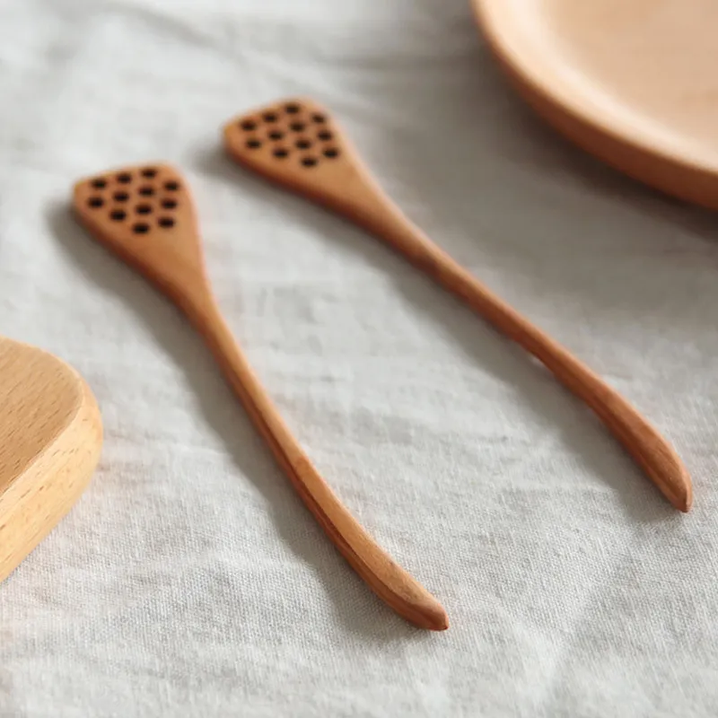 Aisoway a Nido D Bastone di Legno Miele Dipper Miele Bastoni Agitatore Miele Bacchetta Grande per Sciroppo dAcero Melassa Cioccolato Fuso 