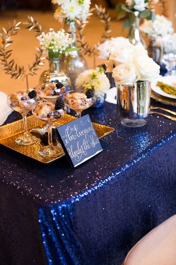Champagne Rose Gold Sequined Tablecloth Wedding Supplies Party
