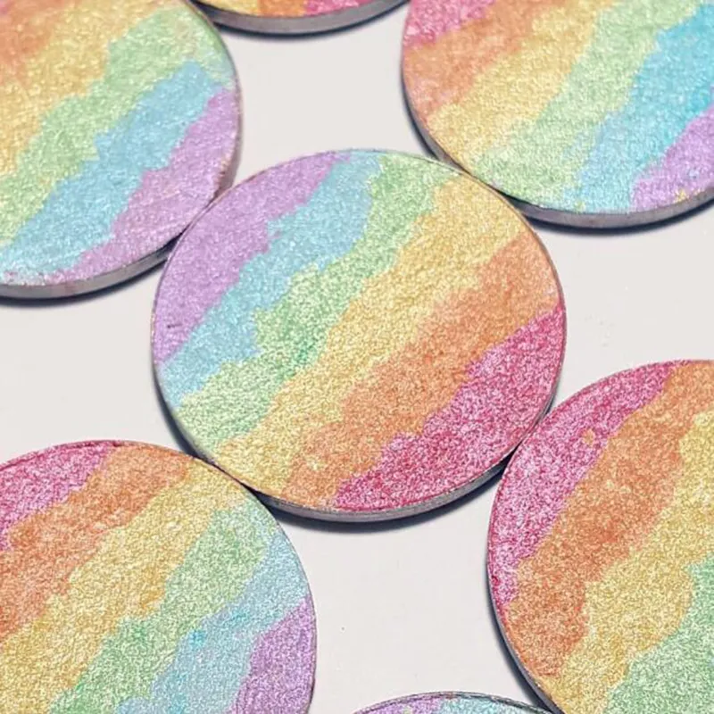 Marca Blush Makeup Highlighter Face Powder Colorete Mujeres Belleza Maquillaje Rainbow Highlighter Blush Powder envío gratis