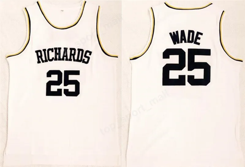 2018 Richards 25 Dwyane Wade High School Jerseys Men All Stitched Basketball Dwyane Wade Jerseys Breathable Sports Uniforms High Quality