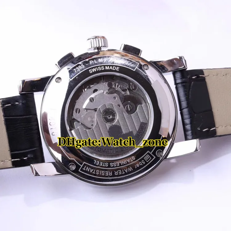 Star 4810 schwarzes Zifferblatt, automatische 24-Stunden-Mondphase, Roségold, Caes-Herrenuhr, Lederarmband, hochwertige, günstige neue Uhren
