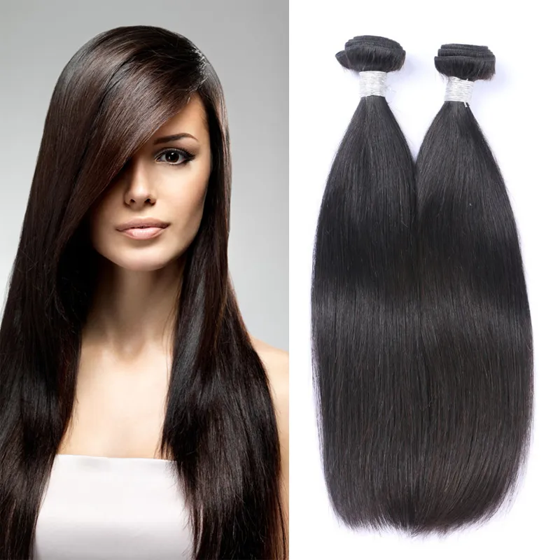 8a cor natural 1b Remy Virgin Remy extensões de cabelo humano tecer pacotes em linha reta preço de vendas Atacado