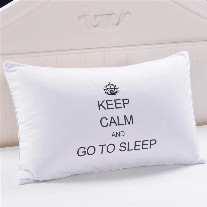 keep calm and go to sleep pillowcase for bed crown quotes home hotel pillow cover rectangular fundas