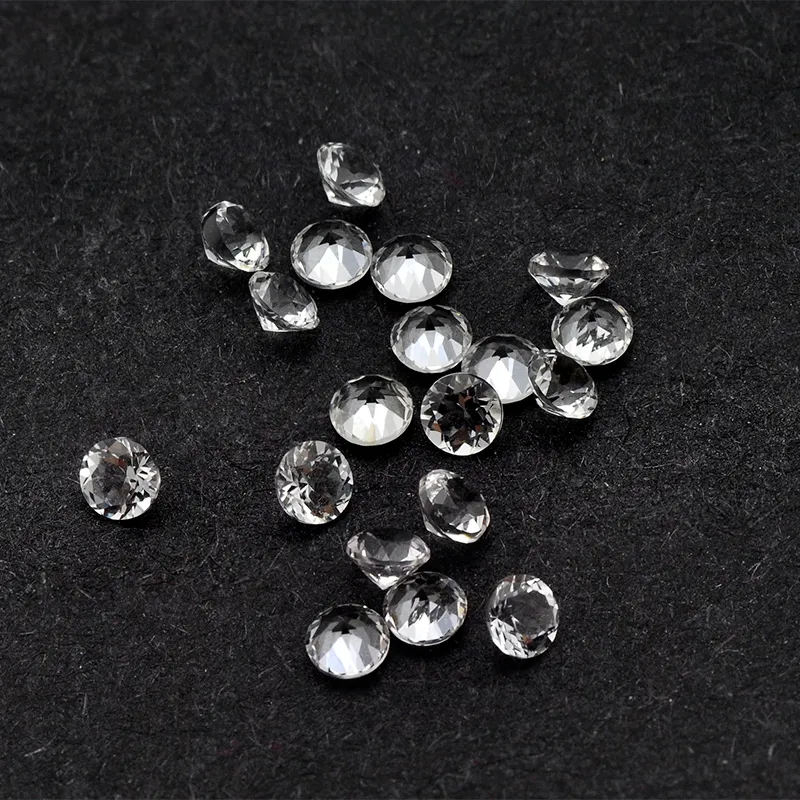 Topaze blanche naturelle claire pour les yeux, ronde de 0 à 8mm, de petite taille, en vrac, pour la fabrication de bijoux, bon marché, 50336Q, bonne qualité