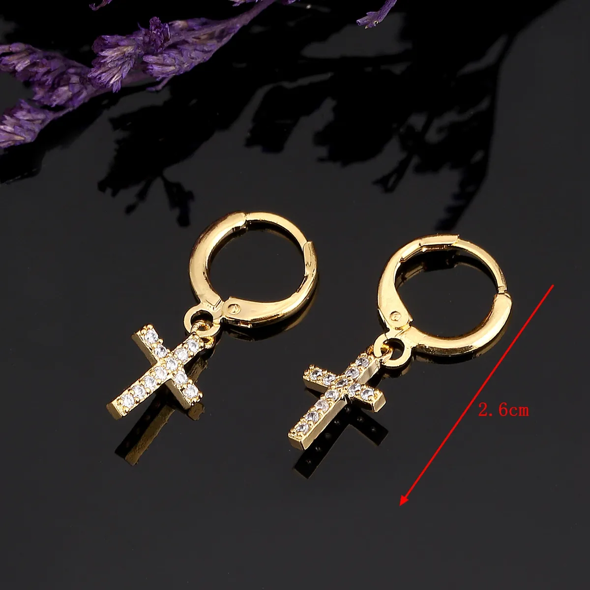 Cross Dangle Earrings Religious Jesus Stone Earrings Jewelry Crucifix Christian