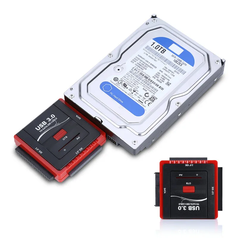 Câble adaptateur / Convertisseur USB 2.0 vers disque dur SATA / IDE de 2,5  / 3,5 pouces - Noir