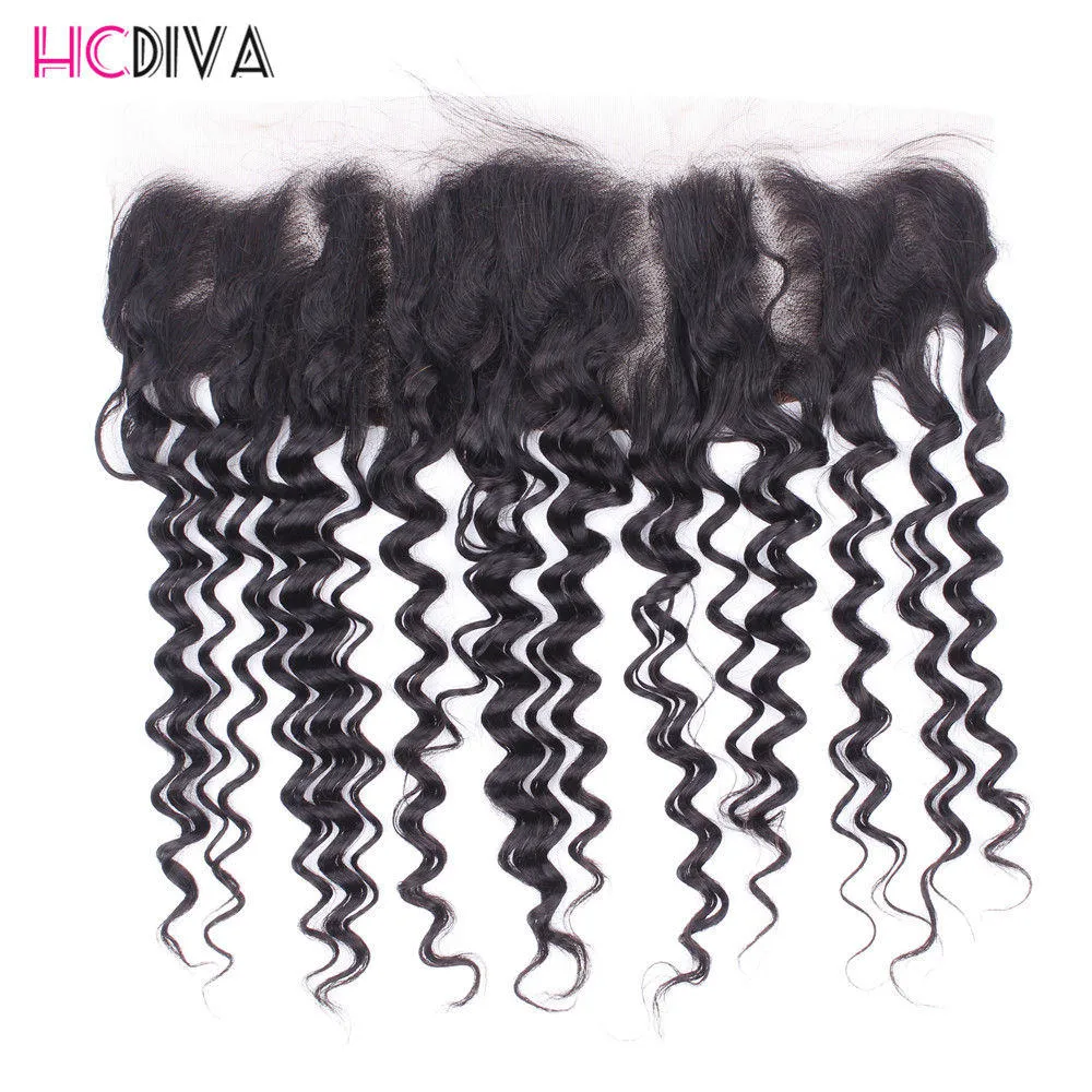 8A Grade Deep Wave Human Hair 3 Bundles With Closure Brazilian Hair Weave Bundles With Frontal Closure Lace Frontal Closure NonRem1134830