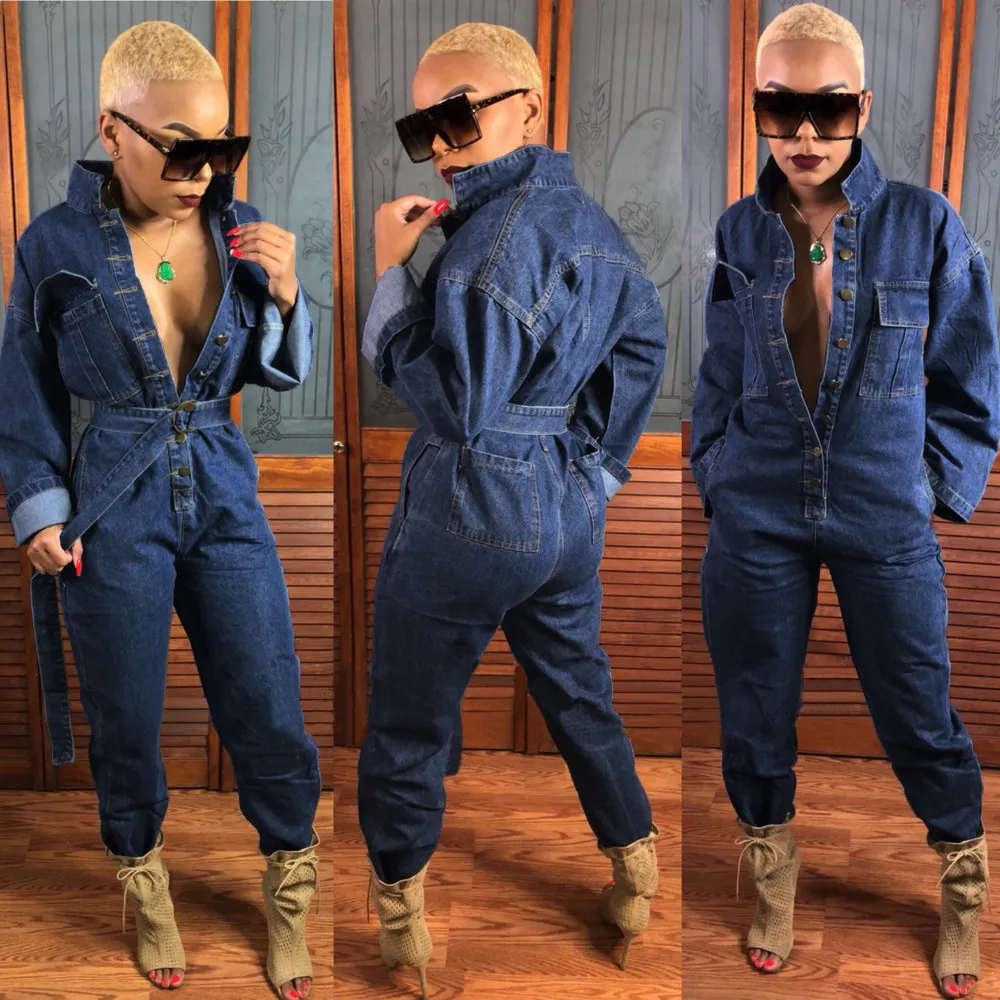 Sexy denim rompers deals