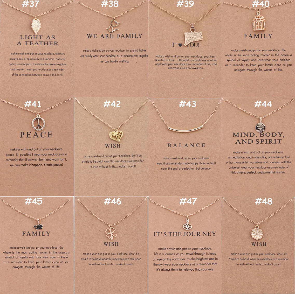 136 Designs Dogeared Sieraden Chokers Kettingen met kaart Goud Verzilverd Hanger Ketting Kleine Gift voor vrienden Families Families Promotie Gift