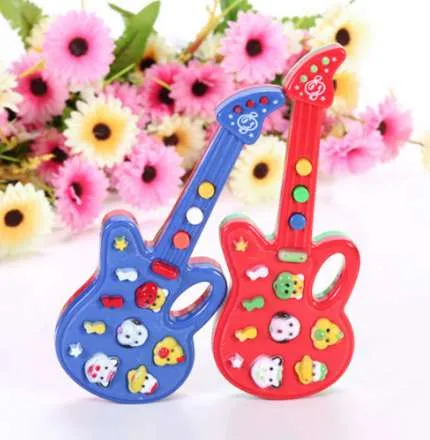 1 stycke musikalisk pedagogisk leksak baby barn barn bärbar gitarr tangentbordsutveckling söt leksak utvecklingsmusik leksak