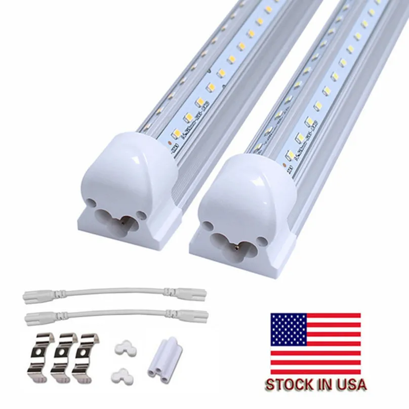 V Shaped Integrated LED Tubes 4ft 5ft 6ft 8ft 8 Feet 72 Inch Bubs LED 24 T8 LED Tube Lights for shop garage