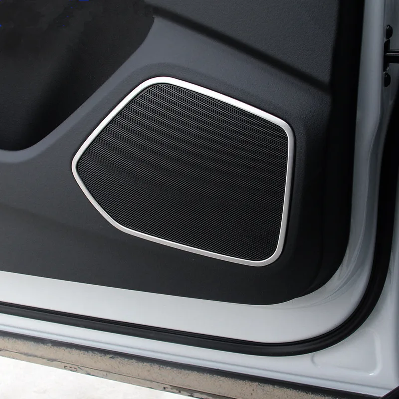 باب ستيريو مكبر الصوت غطاء تريم إطار لأودي Q3 سيارة الملحقات الداخلية الفولاذ المقاوم للصدأ القرن الدائري دائرة الشريط
