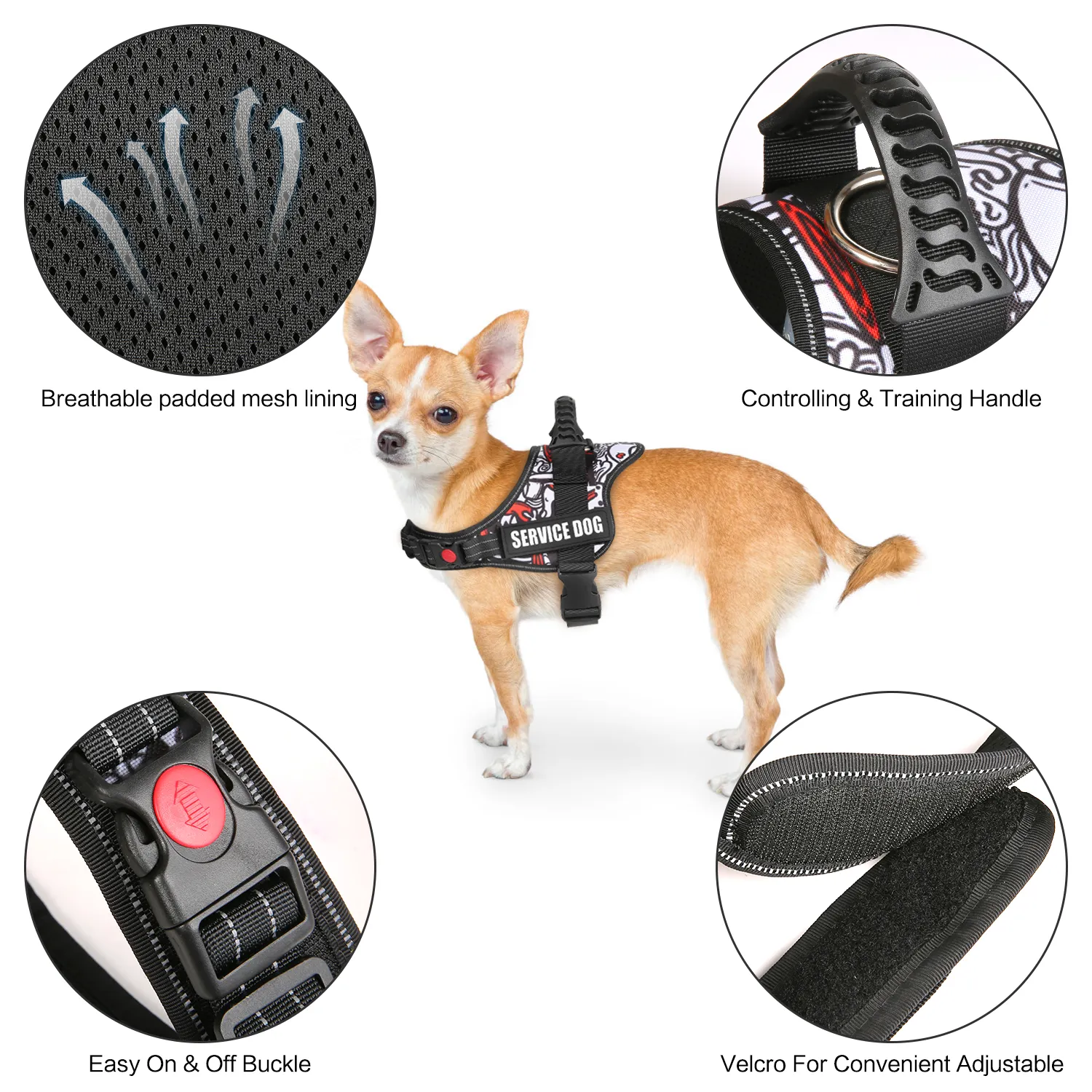 Dog Vest Harness For Service Dogs Soft Lining Padded Dog Training