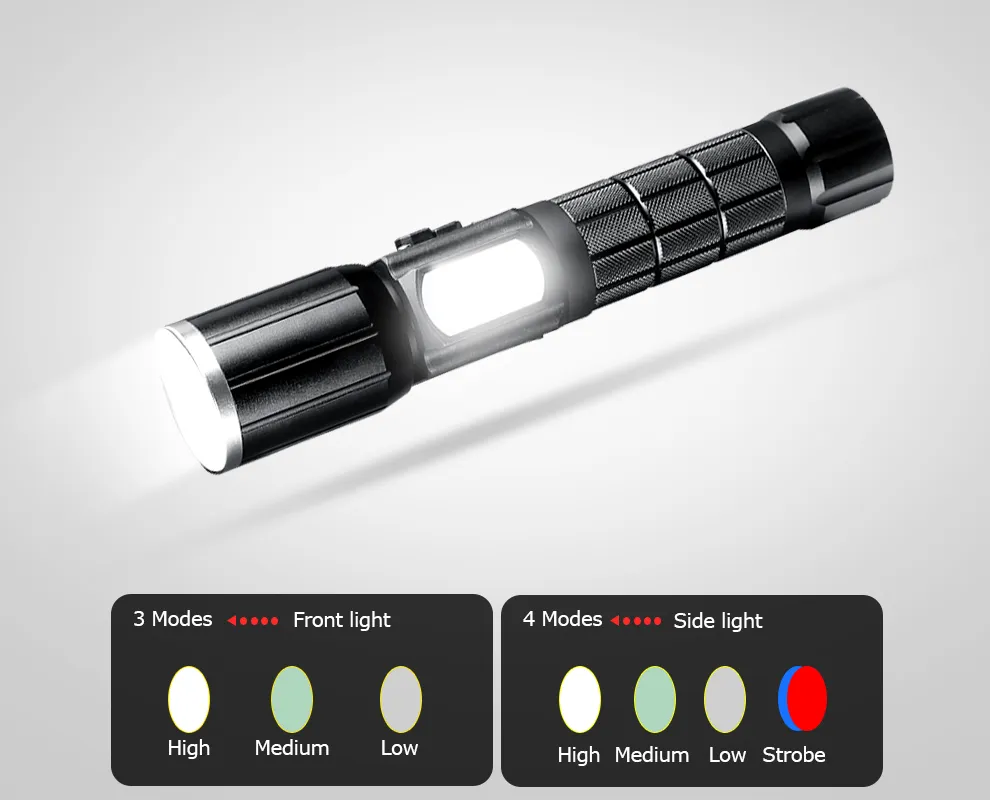 Lampe de poche tactique lampe de poche ultra lumineuse lampe de poche led rechargeable haute puissance 18650 torche USB lampe torche led