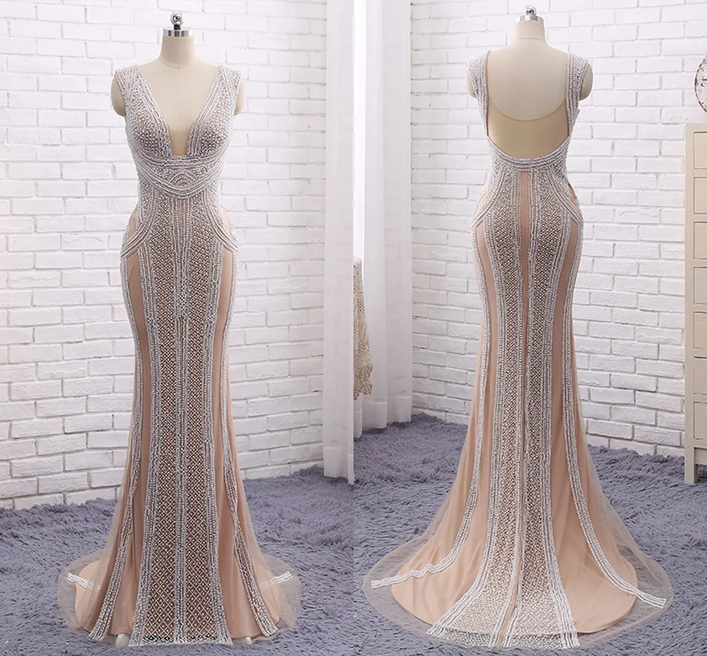 exquisite elegance dress Elegant Beaded Column Gown - KUJTA & MERI