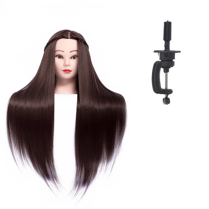Tête de cheveux synthétiques poupées pour coiffeurs 24 pouces Mannequin formation têtes de poupée Mannequin coiffures professionnelles257U