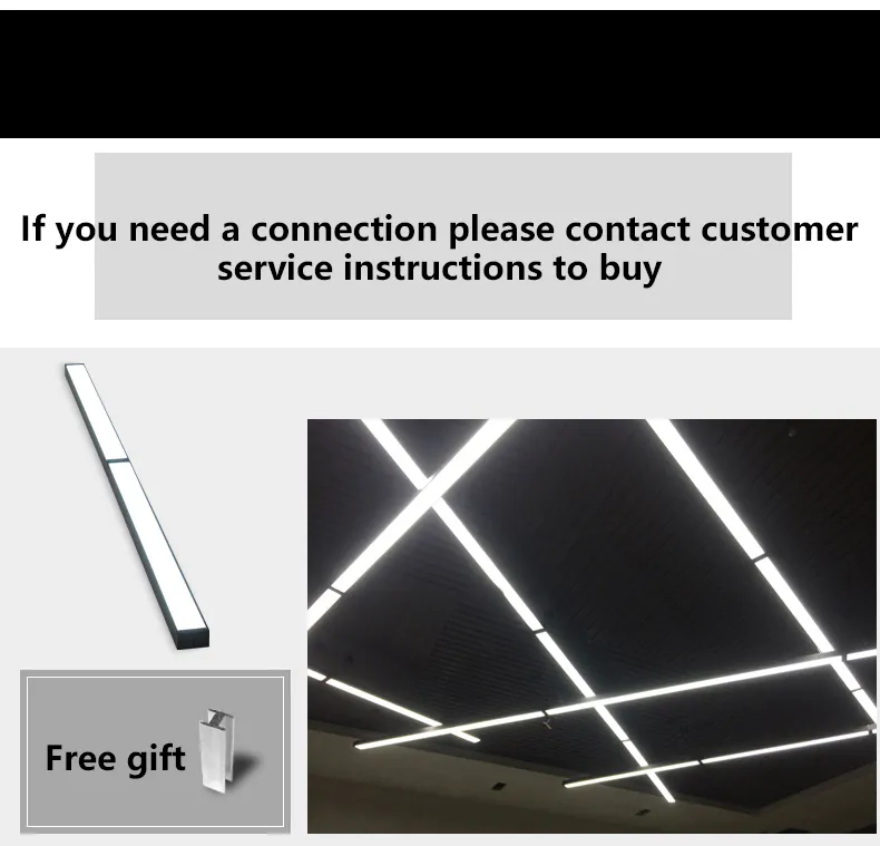 WOXIU-Lámpara led larga para iluminación de oficina, iluminación creativa con personalidad, costura simple, loft, viento, hogar, restaurante, centro comercial