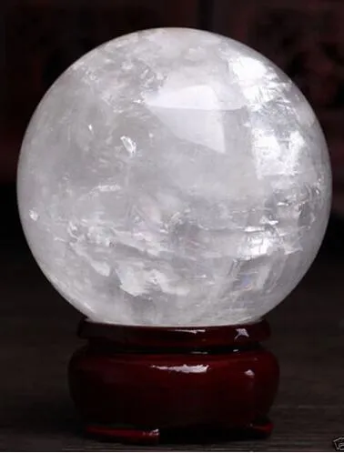 Healing Sphere magic decoration Fine gift 860-100mm + Stand Natural White Calcite Quarzo Cristallo Sfera Sfera con gemma
