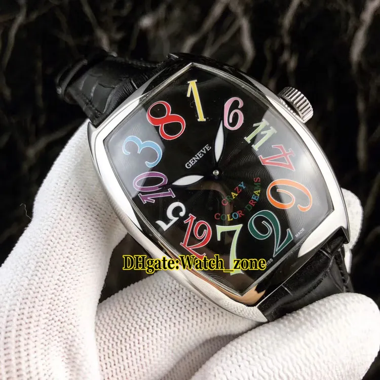 ساعات مجنون جديدة 8880 CH COL DRM Color Dreams Automatic أبيض الطلب رجالي ووتش حالة فضية حزام جلد السادة ساعات المعصم