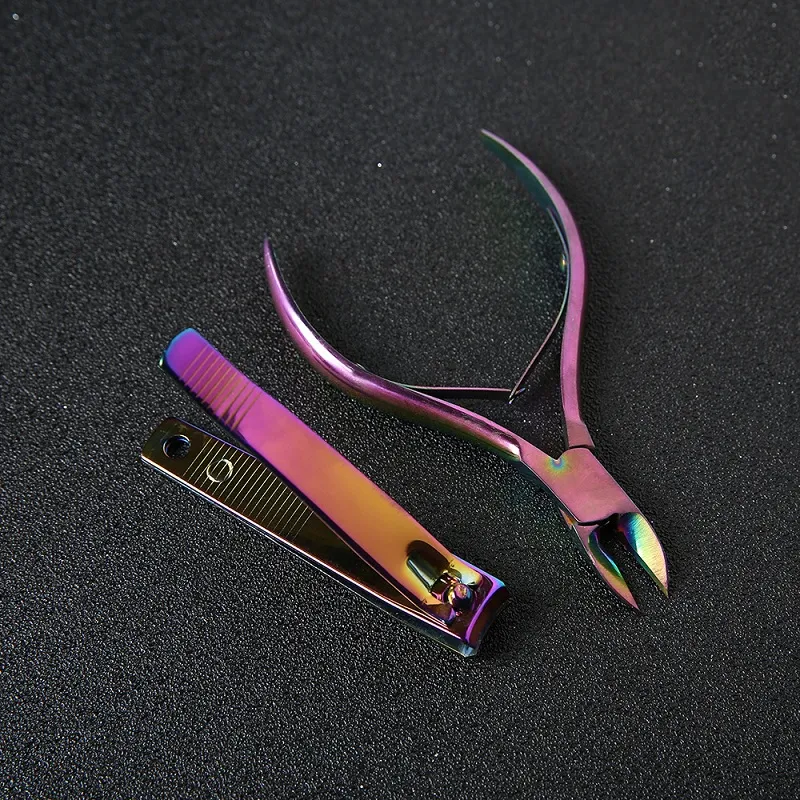 Fashion Colorful Rainbow Stainless Steel Nail Cuticle Scissor Cuticle Nipper Clipper Dead Skin Remover Manicure Tools