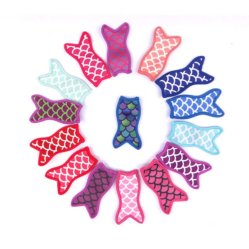 Neopren Mermaid Baskı Popsicle Sleeve Yaz Dondurma Popsicle Dondurucu Sahipleri Çocuk Pop Popsicle Dondurucu Kollu