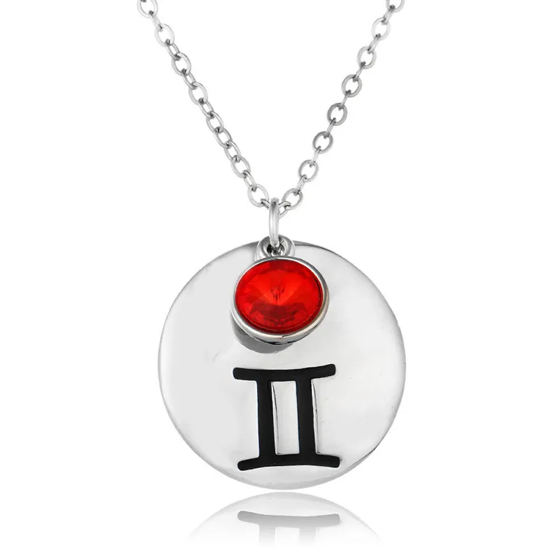 Fashion 12 Zodiac Necklaces lucky Birthstone birthday Jewelry Top quality Crystal gems constellations Pendant For women Luxury Accessories