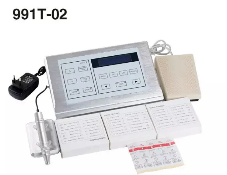 Ny ankomst Professionell 991T-02 Multifunktionssats Professionell tatuering Permanent Makeup Rotary Machine Kit Style
