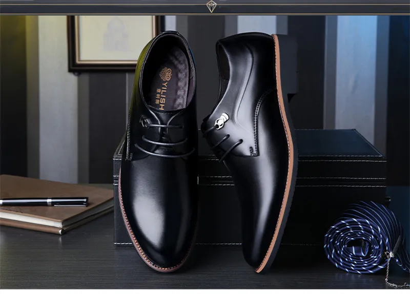 Business men Shoes Leather Dress Shoes Four Seasons Male Fashion Flats sapatos Work oxford shoes for men zapatos hombre