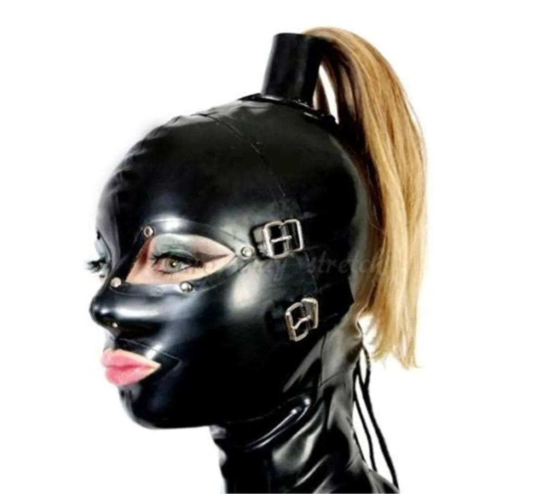 Masque Bdsm Bondage Fétiche Masque de Tête Étirement BDSM Sex Toy (Yeux)  érotique Homme Fétiche Noir SM Bondage Sex Toys pour Couples Bondage Masque