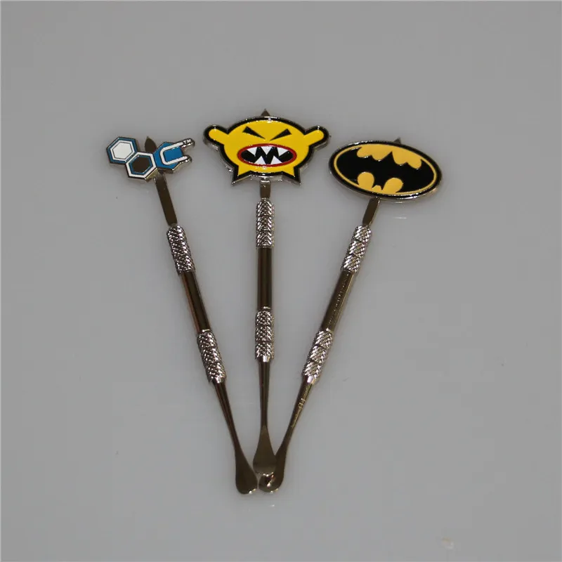 New Arrival Cartoon Metal Dabber tool glass bongs tool water pipe dab oil rigs smoking accessories grinder silicone jar9156235