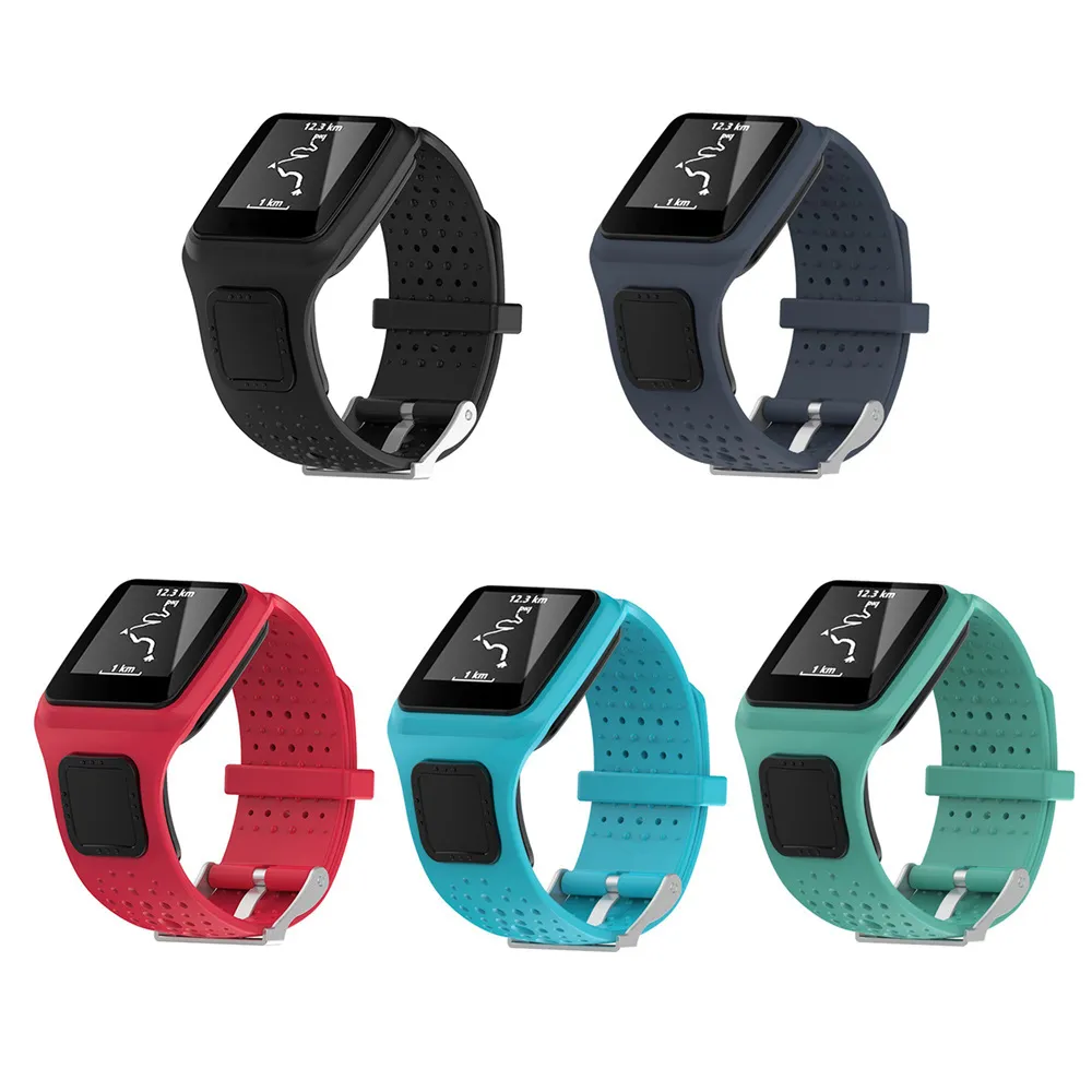 مشاهدة سيليكون استبدال سوار حزام watchband watchstrap لينة ل TomTom متعدد الرياضة / توم توم عداء GPS الساعات الرياضية حزام