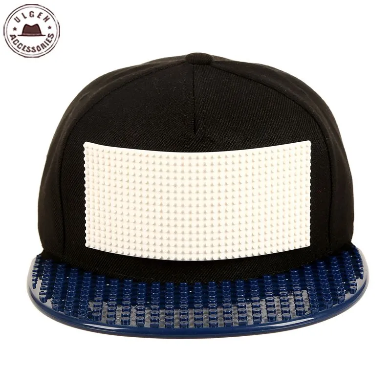 Persönlichkeit anpassen Legos Kappe hochwertige Blöcke DIY Legos Baseballmütze Trucker Snapback Hut für Männer und Frauen abnehmbar