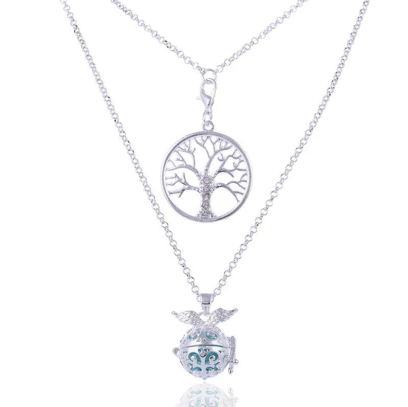 New Tree Of Life Essential Oil Diffuser Pendant Multi Layered Necklace ...