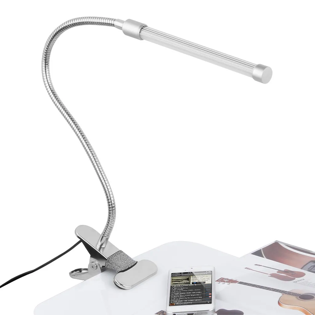 Flexibles Schwanenhals-USB-LED-Leselicht, tragbare Tischklemmenlampe, energiesparendes Computer- und Laptop-Buchlicht, kaltweiß