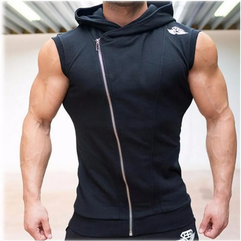 2018 Body Engineers Mens Sleeveless Sweatshirt Hoodies Top Clothing Hooded Tank Top Sporting Hooded for Men Cotton Solid