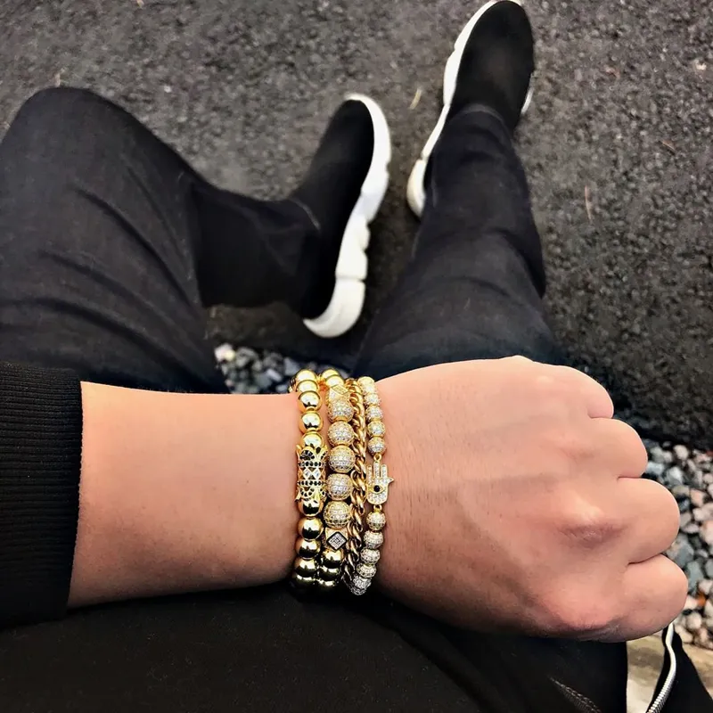 DHgate.com:Stainless Steel Bead Bracelets Set for Men