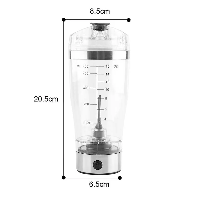 450ML Portable Electric Mixing Cup Automatic Stirring Milkshake Coffee  Protein