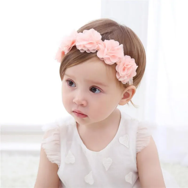 Bricolage chapeaux accessoires de cheveux pour enfants nouveau-né enfant en bas âge nouveau bébé fleur bandeau ruban rose bandes de cheveux bâtons de cheveux faits à la main