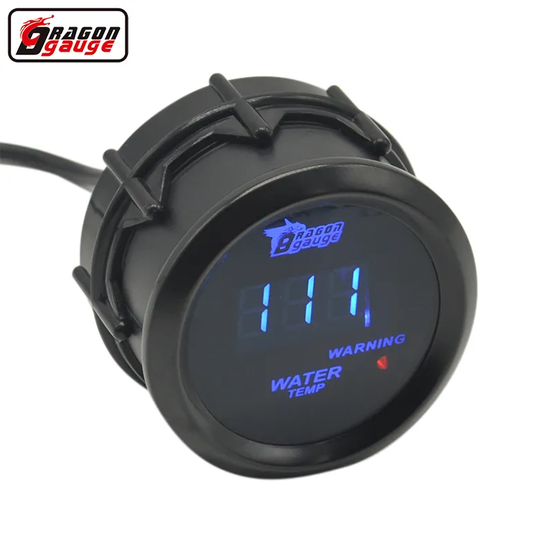 Dragon Gauge 52mm Black Shell Niebieski Cyfrowy podświetlenie LED Car Moter Water Temperature Water Temp Temp Auto Gauge