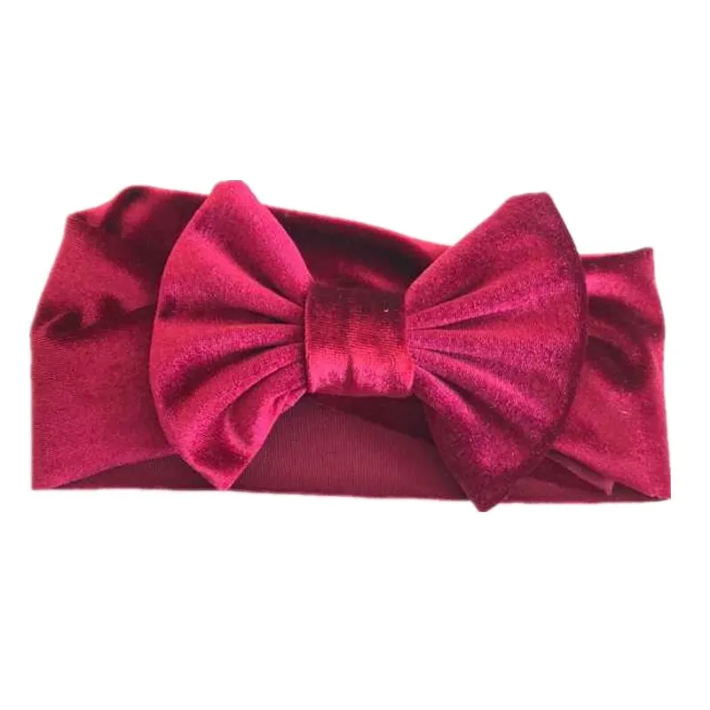 Filles or velours arc bandeaux enfants bowknot princesse bande de cheveux 2020 nouveaux enfants Boutique cheveux accessoires 9 couleurs C3604