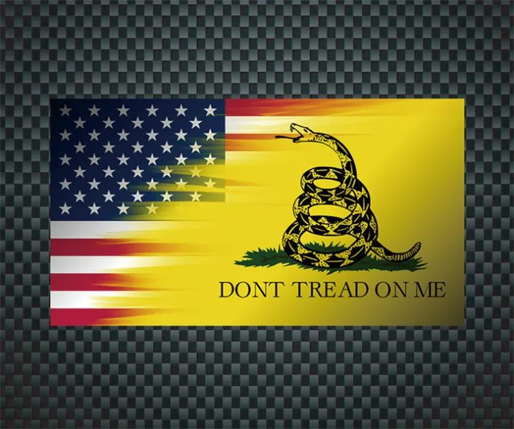 Decorative Stickers DONT TREAD ON ME DECAL /American yellow snake car Sticker/ Blue striped Police Dog Car Sticker Window Stickers I244