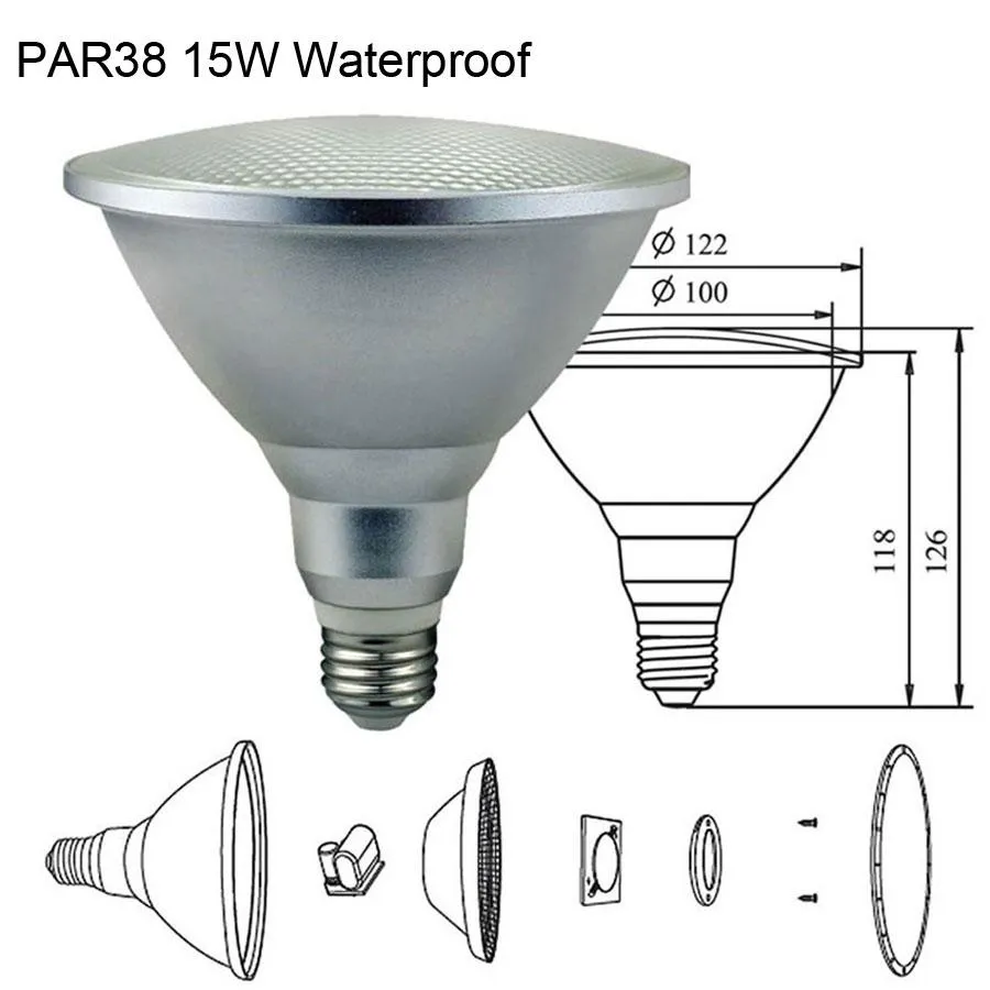 Par38 LED Spot Light Bulb E27 Outdoor Waterproof Spotlight Lamp 15W LED Bulb 110V 240V 60 Degree Beam Angle For Garden Yard Patio From Jyzg 10.04 DHgate.Com