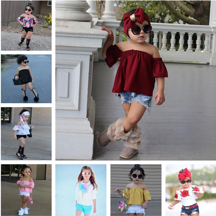 Ensembles de vêtements pour enfants 2018 été enfants costume bébé filles vêtements fleur T dessus de chemise + Denim trou Shorts filles tenues infantile enfant en bas âge vêtements