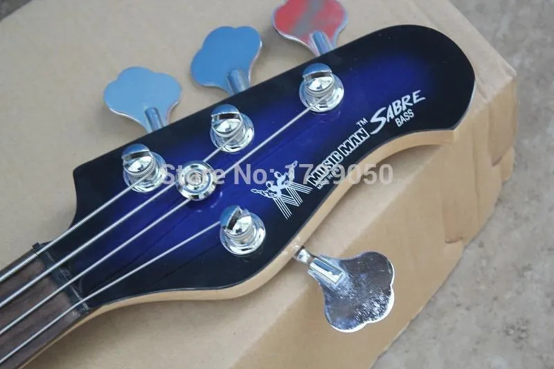 Fábrica de china personalizada de calidad superior nueva azul de la vendimia 4 cuerdas con 9V batería activa Pickup bajo eléctrico guitarra envío gratis 51zxc