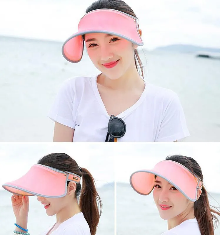 Summer woman sun hats high quality empty top hat anti-UV sunbonnets ladies  girls outdoor sports adjustable cap nice visors free ship
