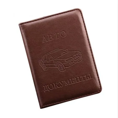 Carteira de motorista russo capa de couro pu para documentos de condução de carro titular do cartão de identificação do cartão de identificação - BIH004 PM15
