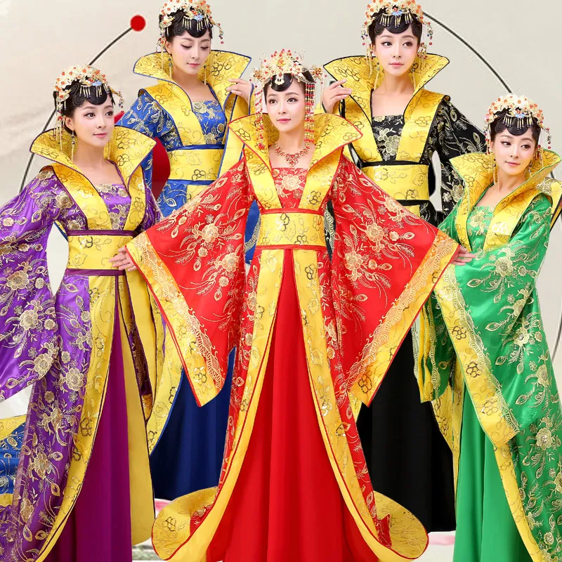 High qualtiy Princess queen royal trailing ancient costume hanfu Dress stage photography Vintage Chinese Style Embroidery Outfit