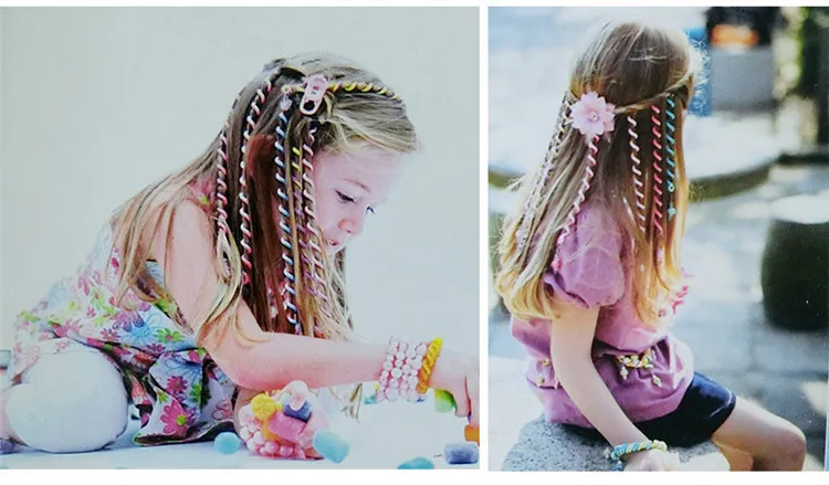 Stirnband 6 stücke Kinder Mädchen DIY Haar Styling Flechten Spirale Lockenwickler Rollen Kopf Kleid Band Flexibel Biegbar DHL SCHIFF