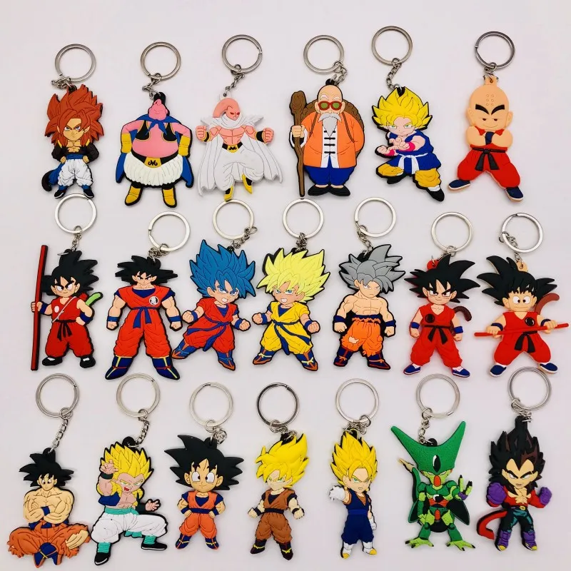 Venta al por mayor figura de dibujos animados Comics Dragon Ball llavero 3D doble lado Goku Venta al por mayor figura de dibujos animados Comics Dragon Ball llavero 3D doble lado Goku
