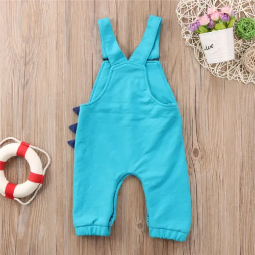 Toddler Infant Baby Boys Girls Dinosaur Cartoon Suspenders Romper Overalls Cotton Jumpsuit Outfits Clothes7792593